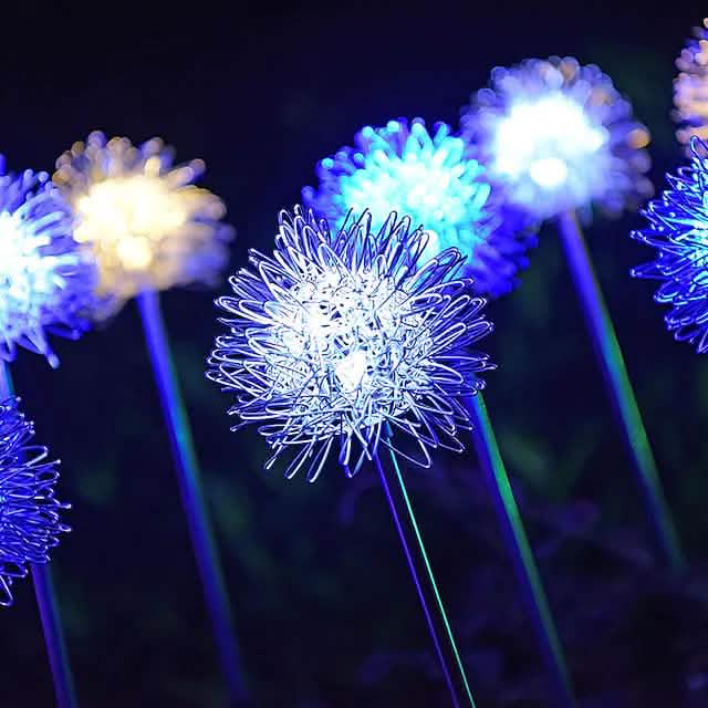 2-Pack: Outdoor Solar Dandelion Lawn Lights Outdoor Lighting Multicolor - DailySale
