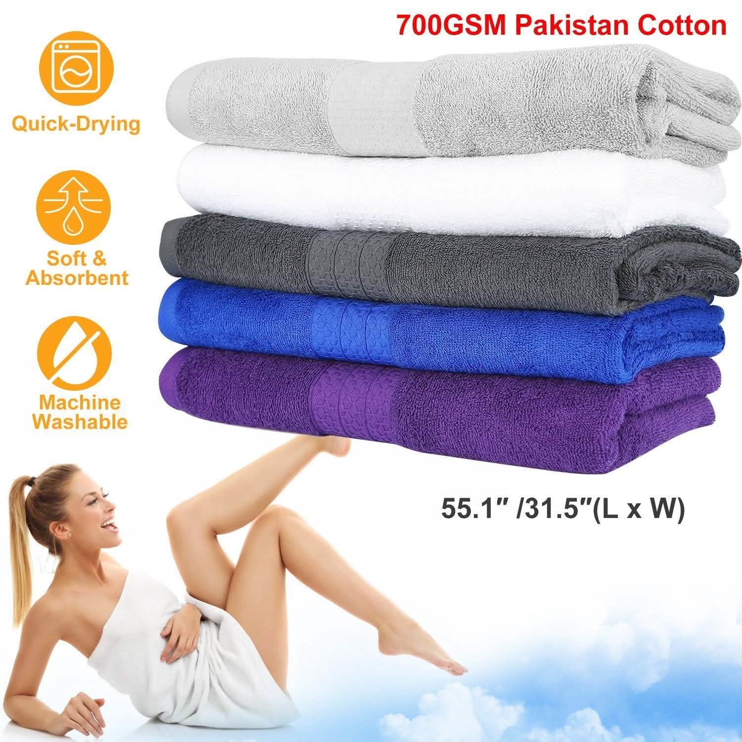 2-Pack: Pakistan Cotton Bath Towel Bath - DailySale