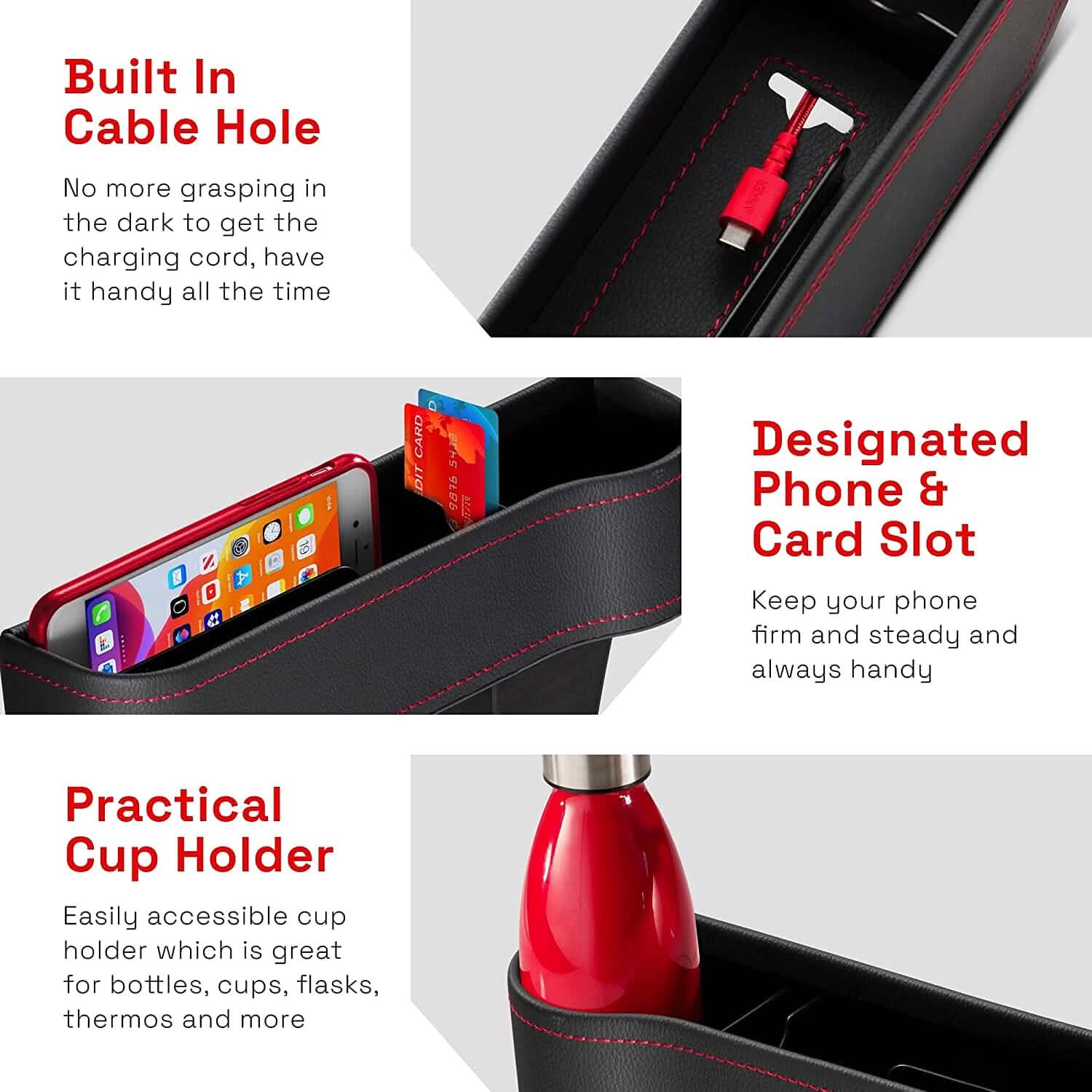 2-Pack: PerPlus Car Seat Gap Filler Organizer Automotive - DailySale