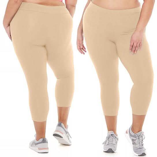 2-Pack: Plus Size Women's Ultra-Soft High Waisted Capri Leggings Women's Clothing - DailySale
