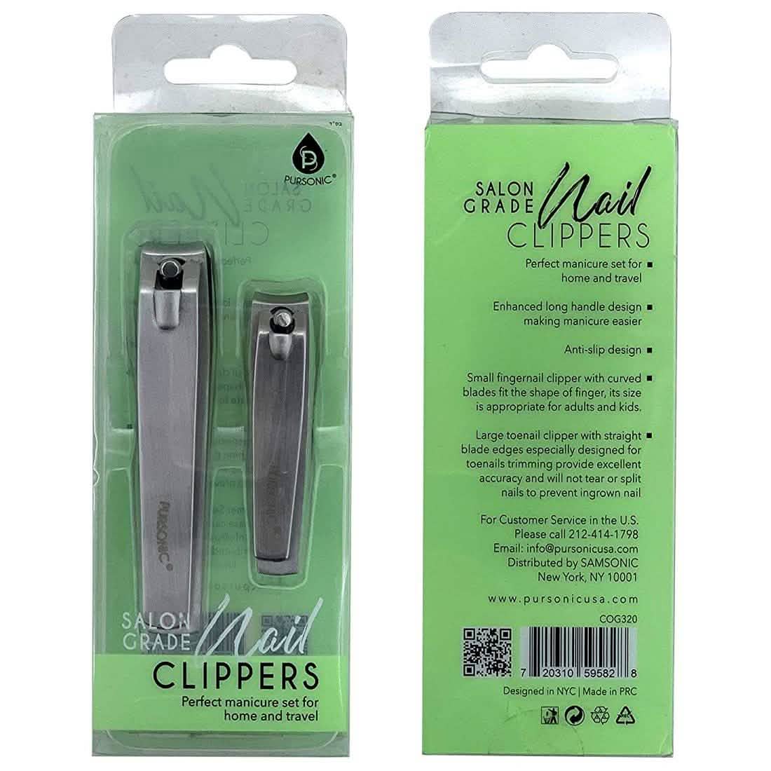 2-Pack: Pursonic Premium Nail Clipper Set Beauty & Personal Care - DailySale