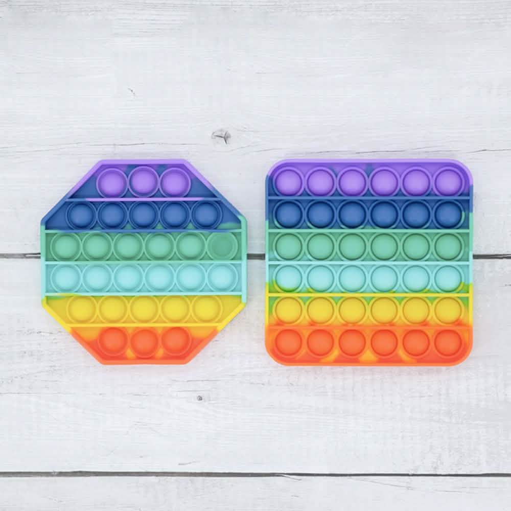 2-Pack: Push Pop Fidget Anti-Stress Pads Wellness Rainbow - DailySale