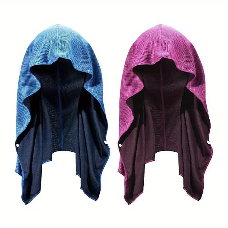 2-Pack: Quick Drying Absorbent Cooling Towels Sports & Outdoors Sky Blue/Rose Red - DailySale