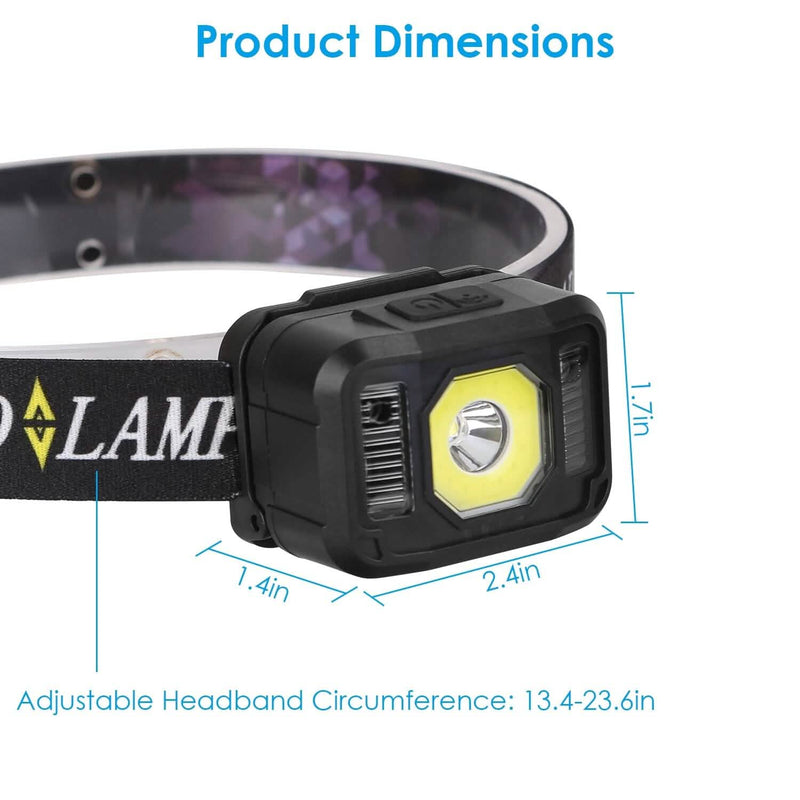 2-Pack: Rechargeable Motion Sensor Headlamp 6 Light Modes Sports & Outdoors - DailySale