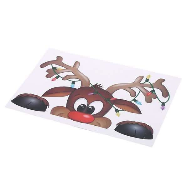 2-Pack: Santa Claus Elk Shop Hotel Christmas Window Double Sided Glass Sticker Furniture & Decor - DailySale