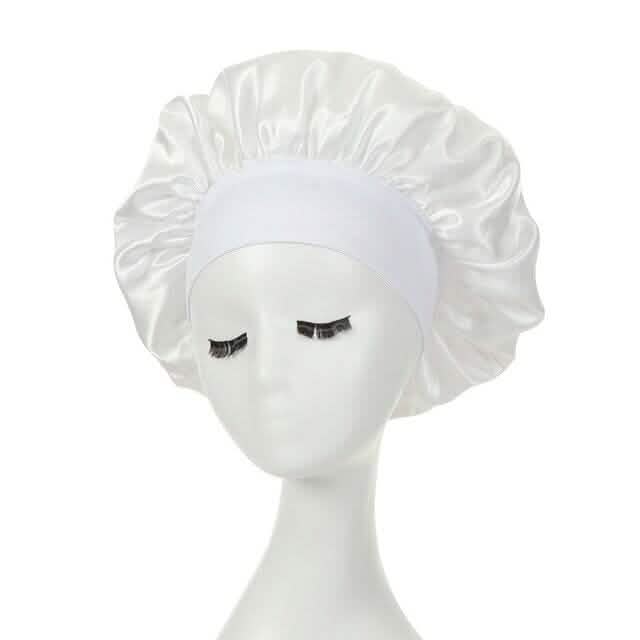 2-Pack: Satin Sleep Bonnet for Curly Hair Women's Shoes & Accessories White - DailySale