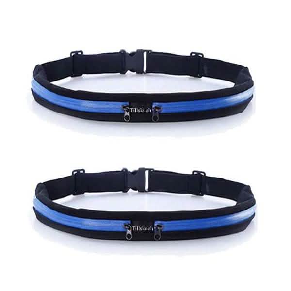 2-Pack: Slim Waist Pocket Running Belt Sports & Outdoors Blue - DailySale