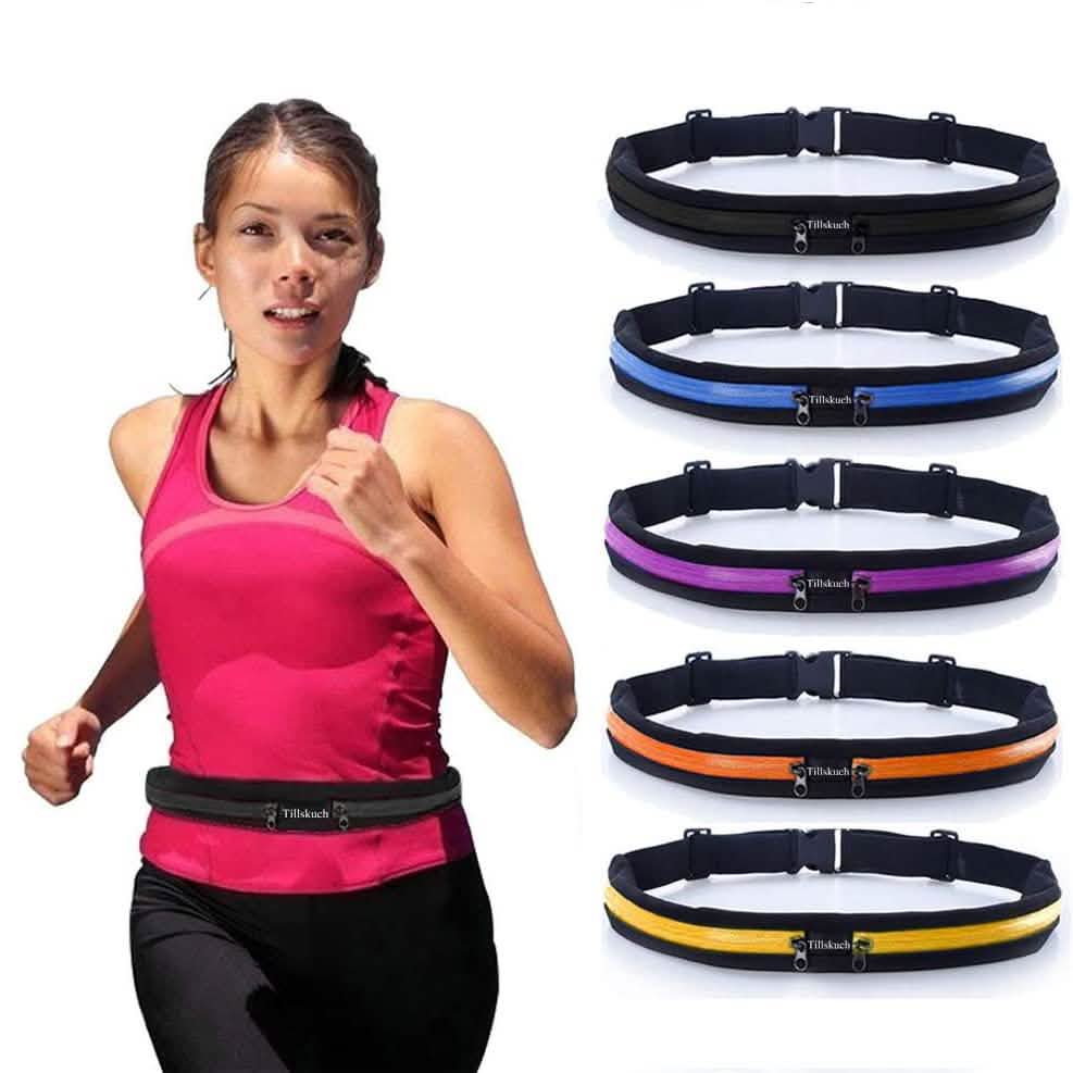 2-Pack: Slim Waist Pocket Running Belt Sports & Outdoors - DailySale