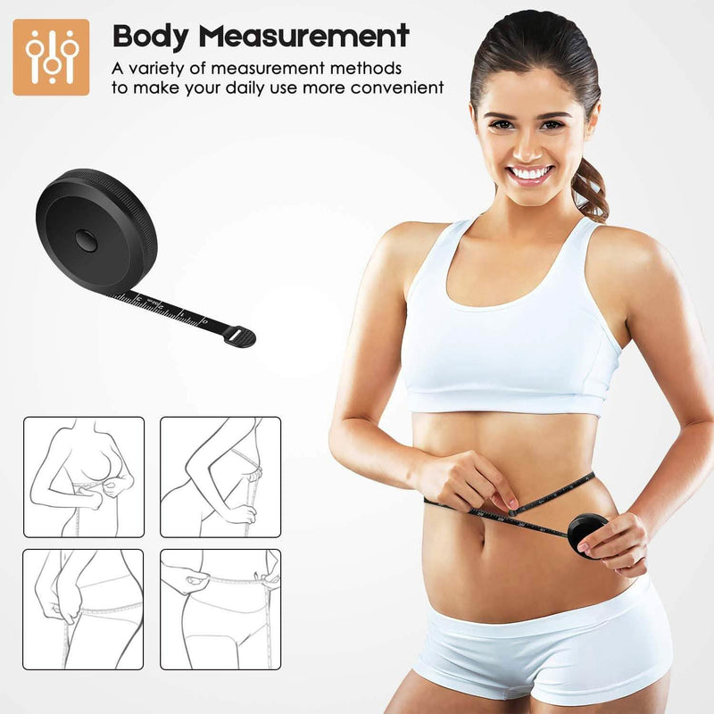 2-Pack: Soft Fashion Pink and Retractable Black Measuring Tape Set Home Improvement - DailySale