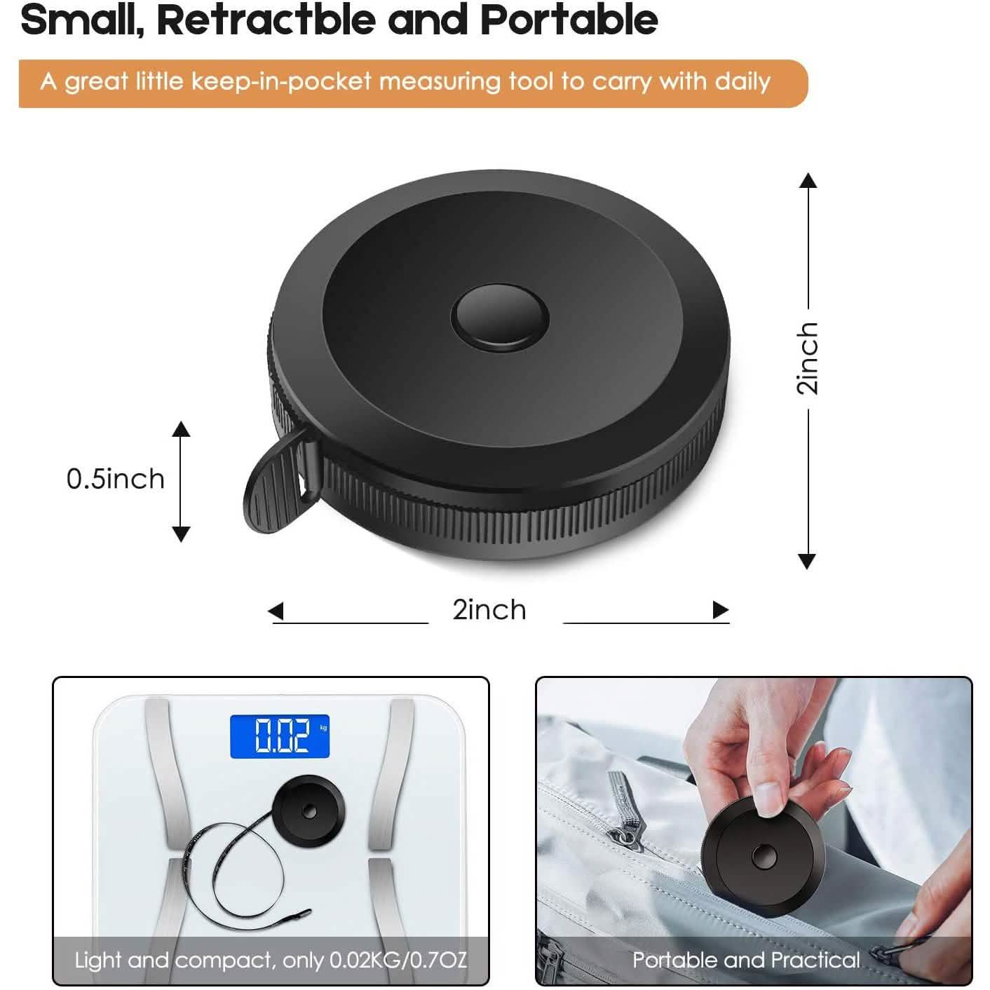 2-Pack: Soft Fashion Pink and Retractable Black Measuring Tape Set Home Improvement - DailySale