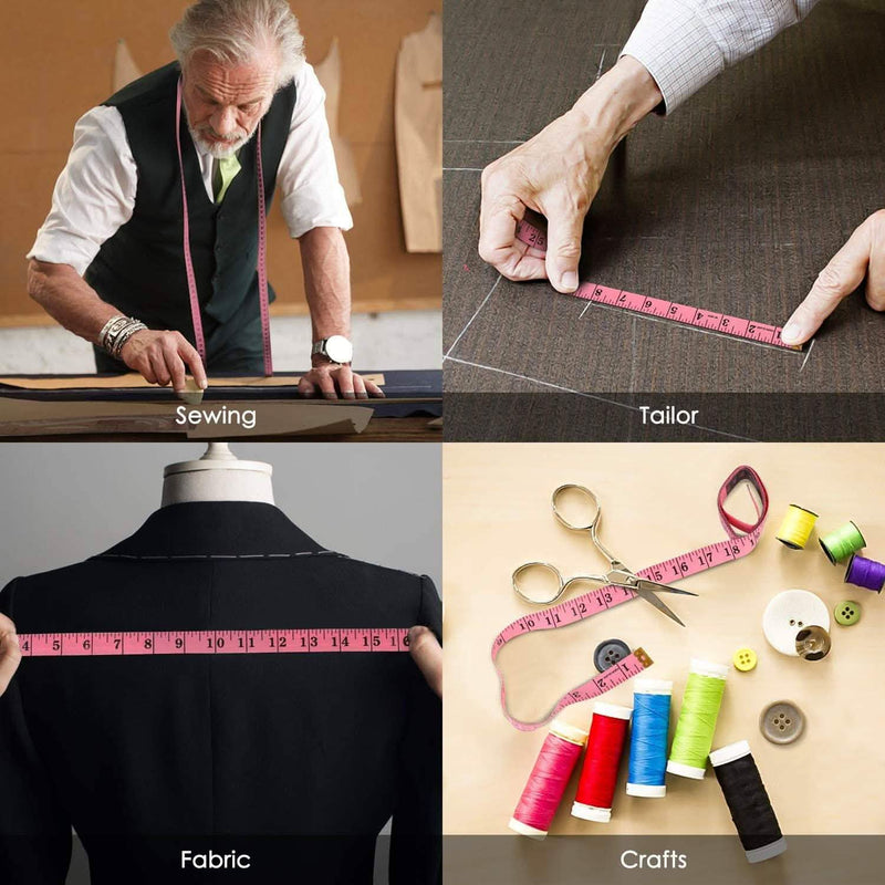 2-Pack: Soft Fashion Pink and Retractable Black Measuring Tape Set Home Improvement - DailySale