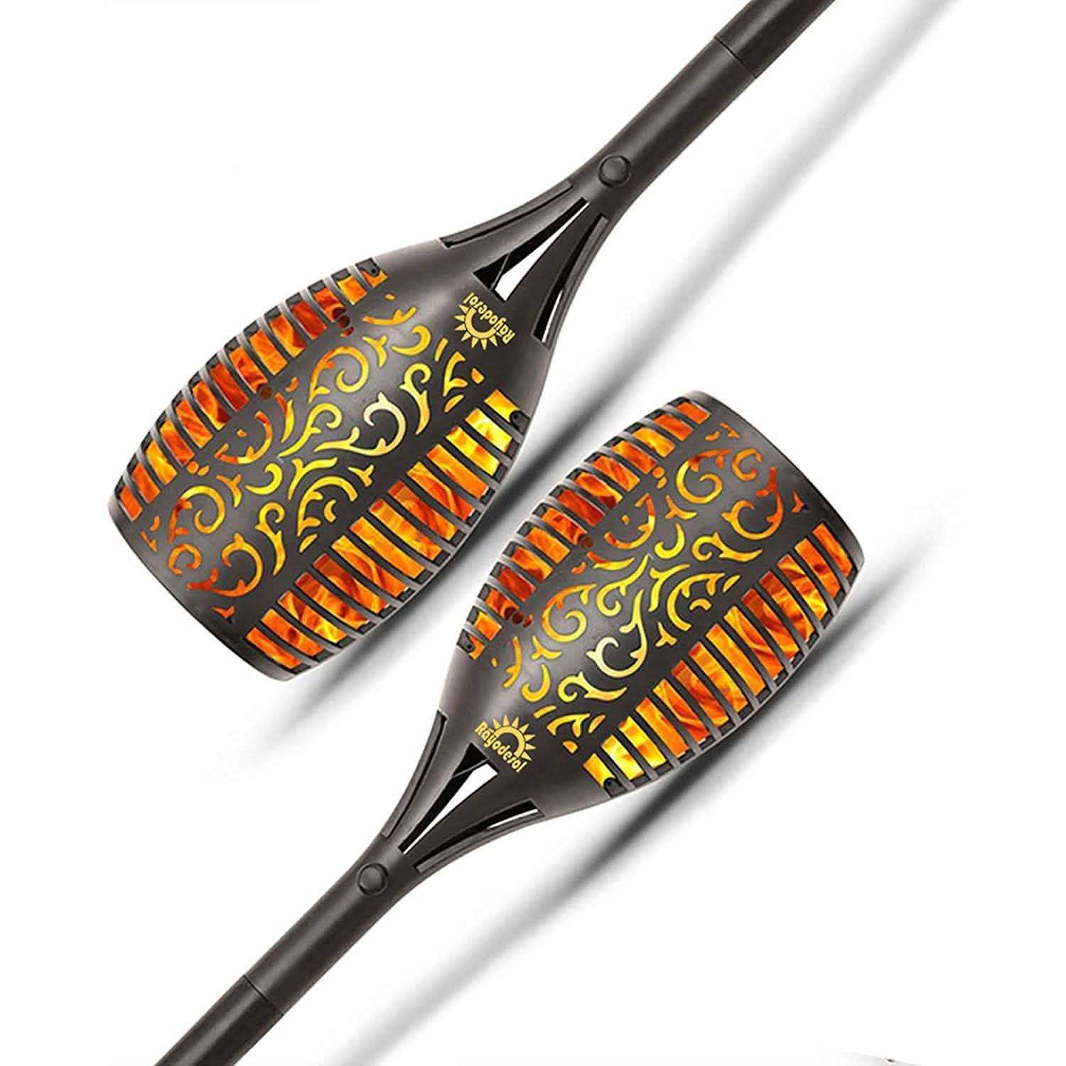 2-Pack: Solar Torch Lights Outdoor Lighting & Decor - DailySale