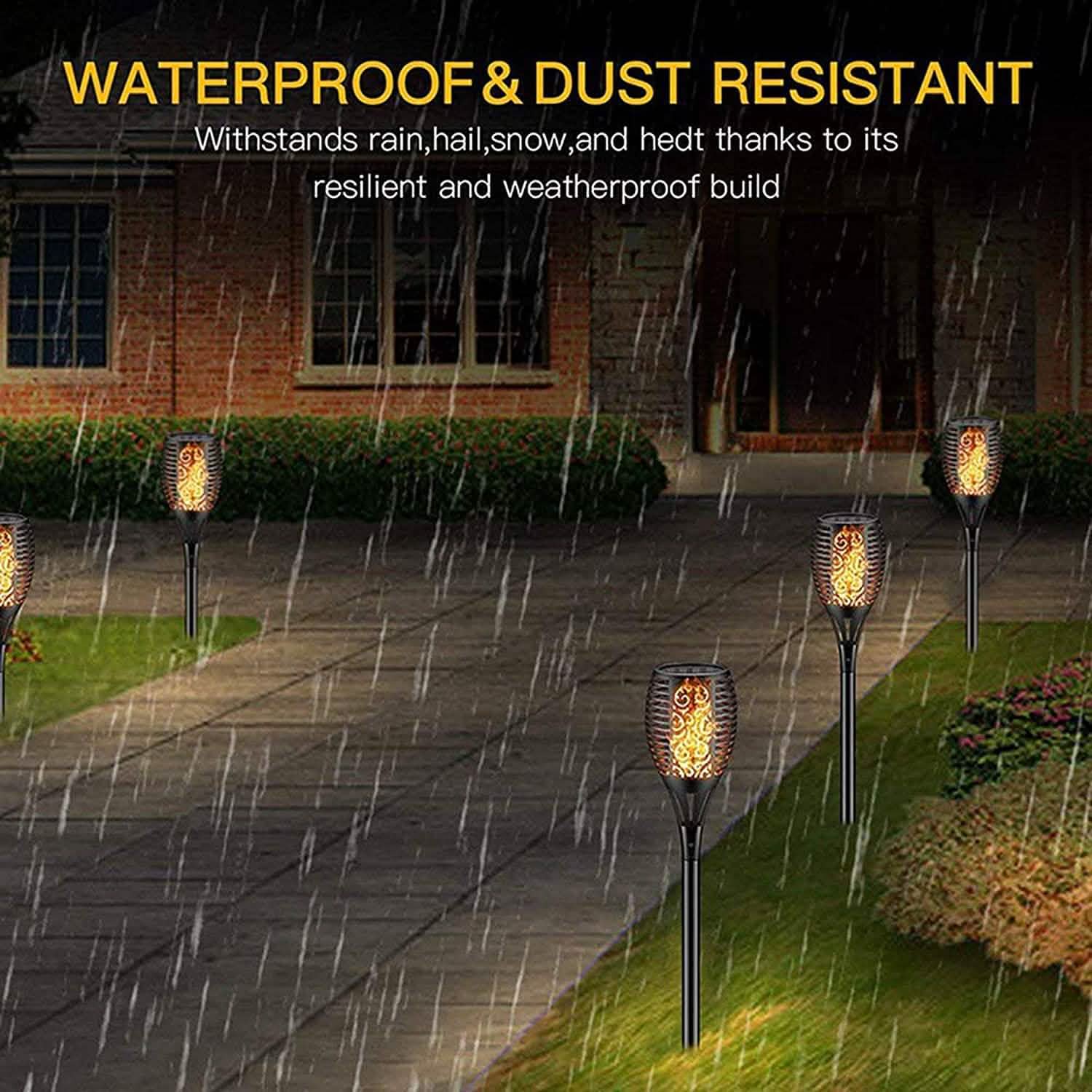 2-Pack: Solar Torch Lights Outdoor Lighting & Decor - DailySale