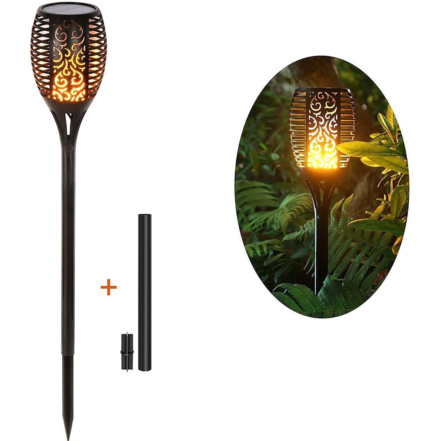 2-Pack: Solar Torch Lights Outdoor Lighting & Decor - DailySale