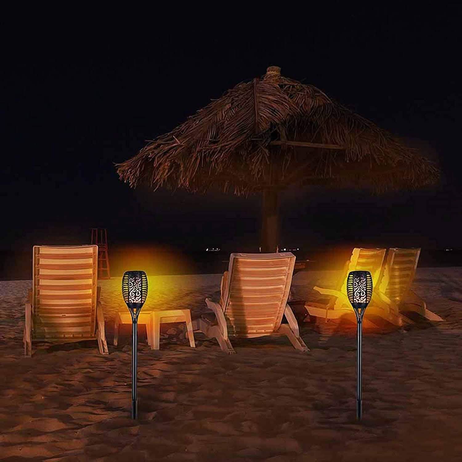 2-Pack: Solar Torch Lights Outdoor Lighting & Decor - DailySale