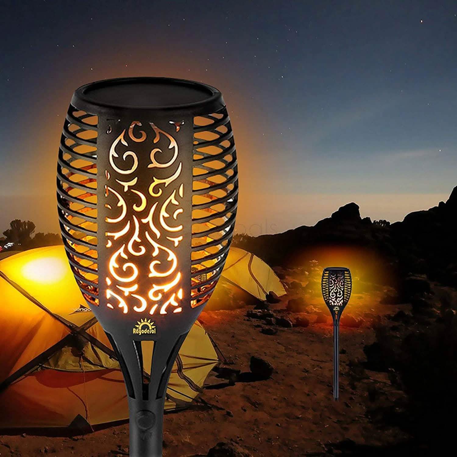 2-Pack: Solar Torch Lights Outdoor Lighting & Decor - DailySale