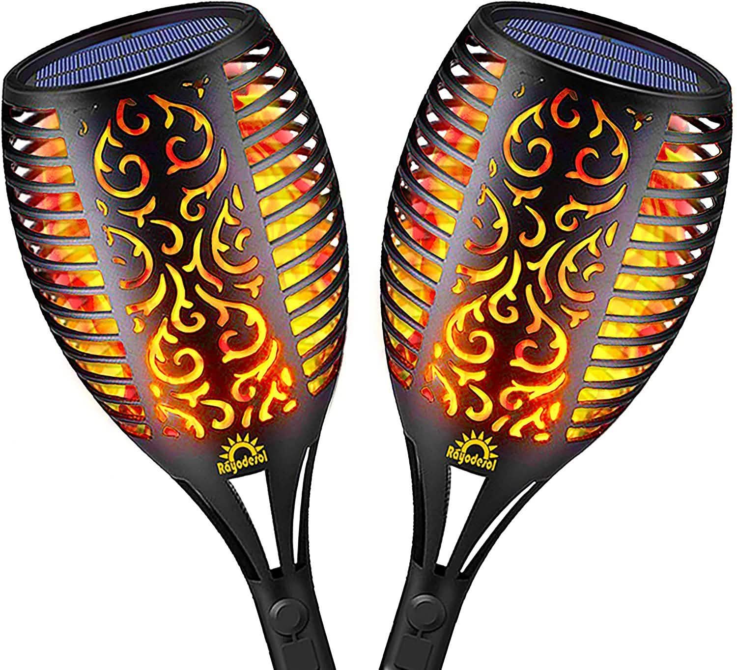 2-Pack: Solar Torch Lights Outdoor Lighting & Decor - DailySale