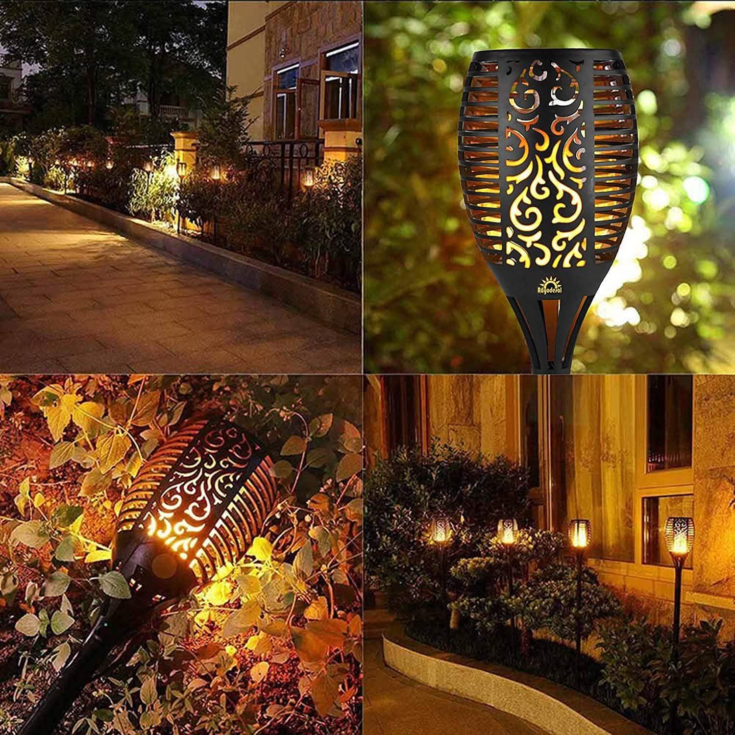 2-Pack: Solar Torch Lights Outdoor Lighting & Decor - DailySale