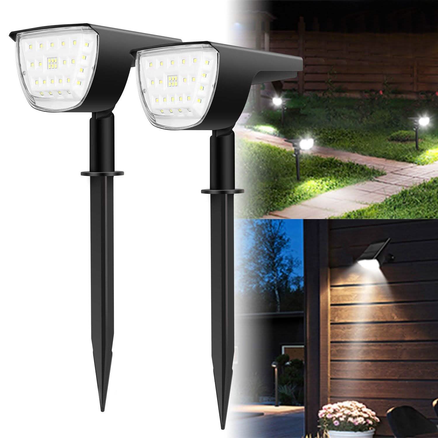 2-Pack: Solarek 32 LEDs Solar Landscape Spotlights Garden & Patio - DailySale