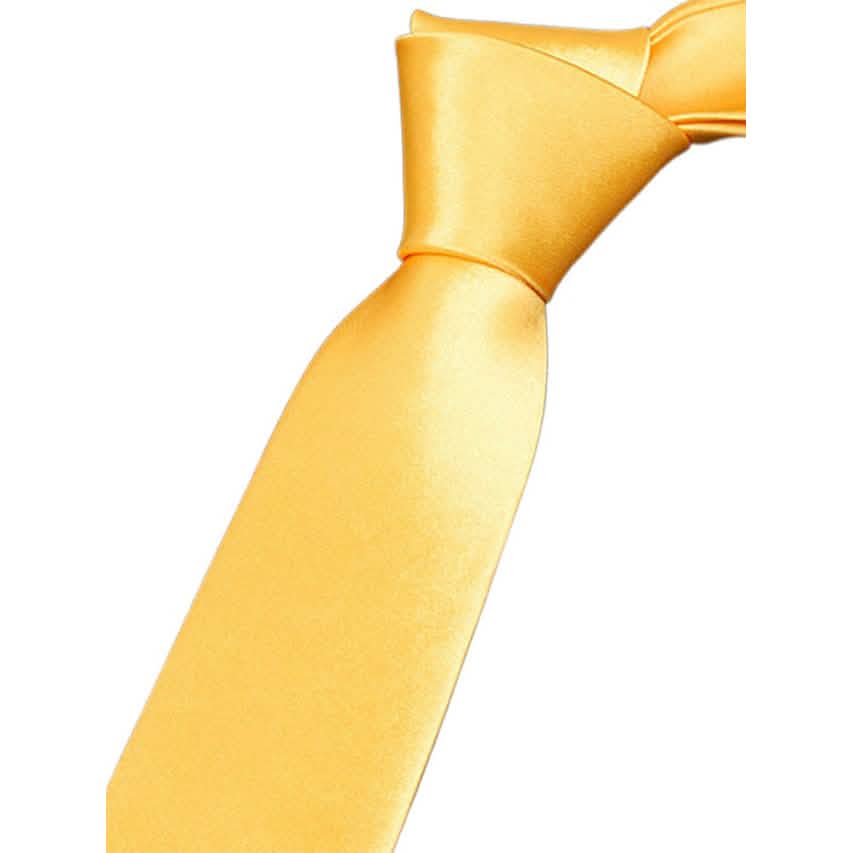 2-Pack: Solid Colored Pure Color Neck Ties Men's Shoes & Accessories Yellow - DailySale