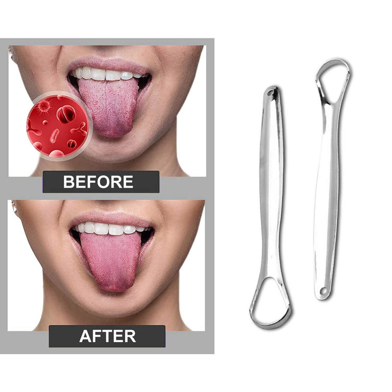 2-Pack: Stainless Steel Tongue Cleaner Scraper Beauty & Personal Care - DailySale