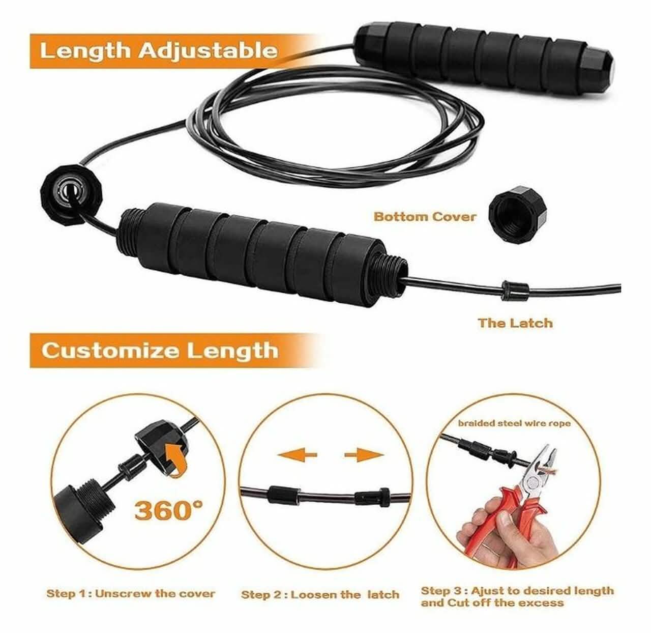 2-Pack: Tangle-Free Rapid Speed Cable 9-Foot Jump Rope Wellness - DailySale