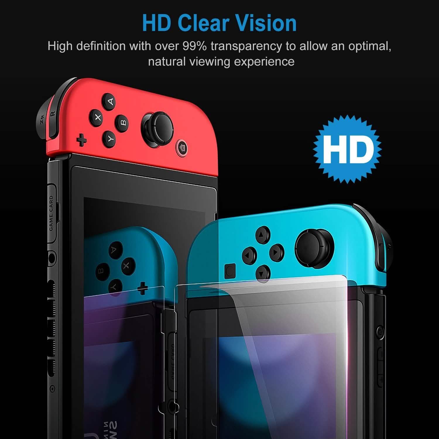 2-Pack: Tempered Glass Screen Protector for Nintendo Switch Video Games & Consoles - DailySale