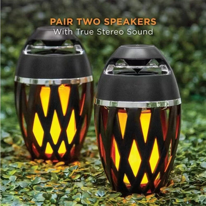 2-Pack: Tiki LED Flame Bluetooth Speakers with Poles Outdoor Lighting - DailySale