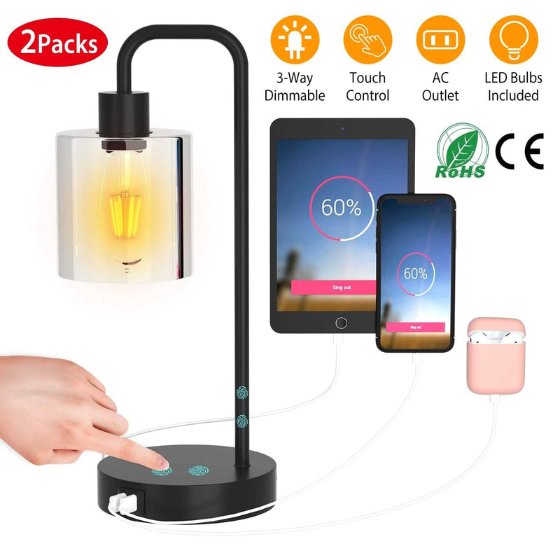 2-Pack: Touch Control Table Lamp Indoor Lighting - DailySale