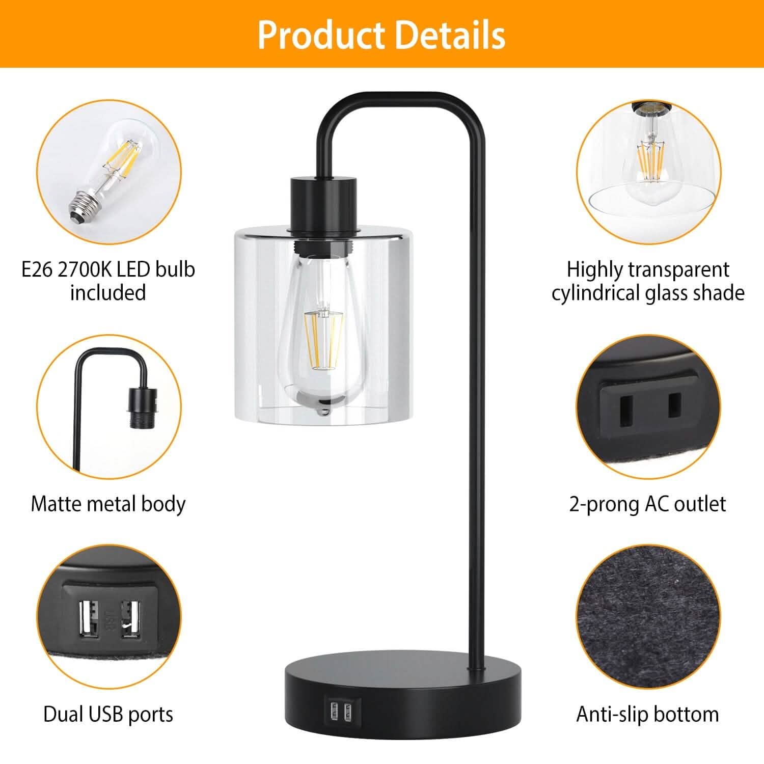 2-Pack: Touch Control Table Lamp Indoor Lighting - DailySale