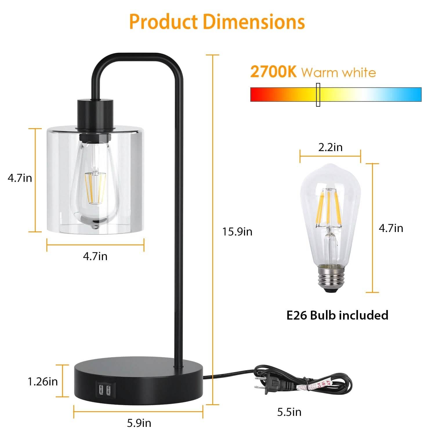 2-Pack: Touch Control Table Lamp Indoor Lighting - DailySale