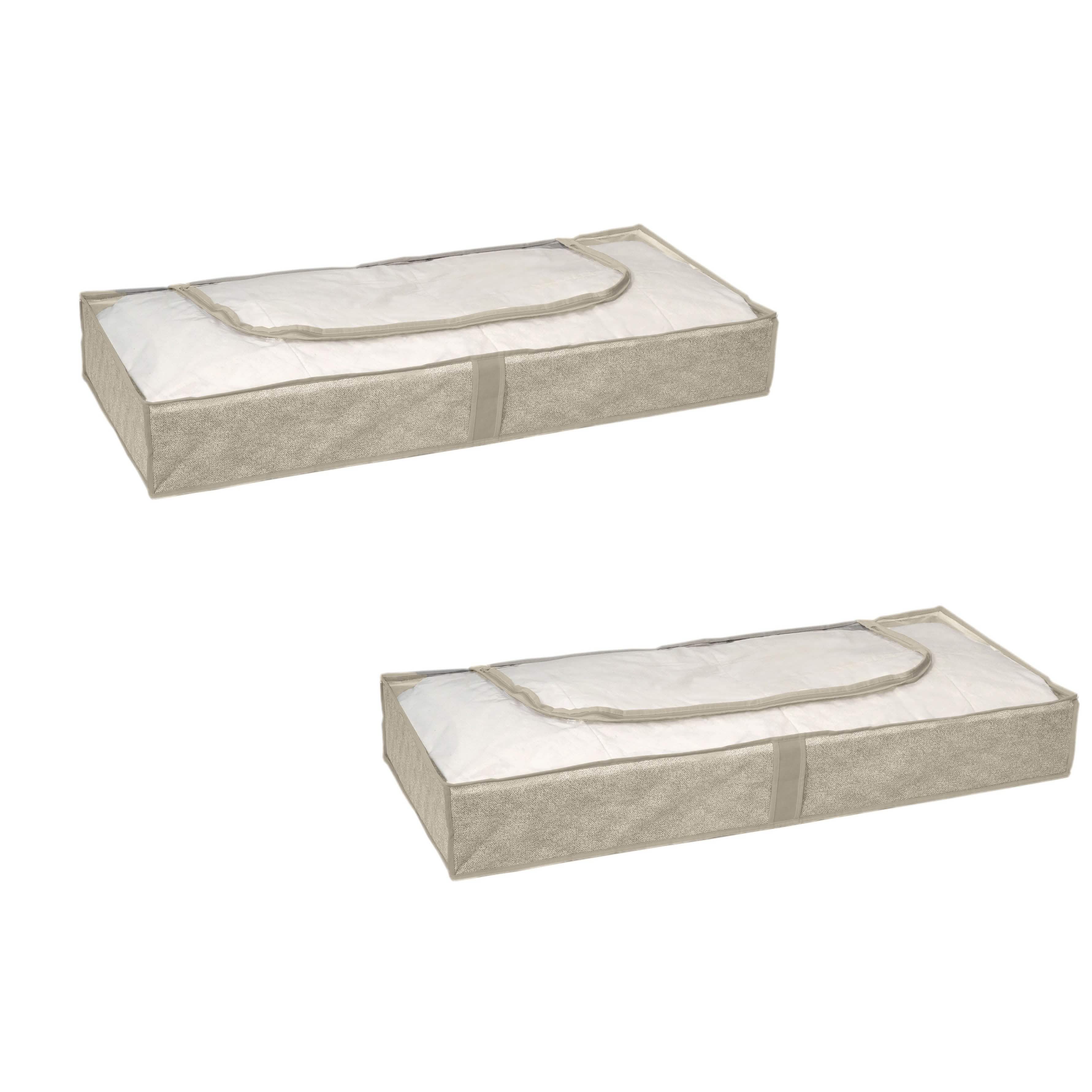 2-Pack: Under the Bed Storage Bag Bed & Bath Beige - DailySale