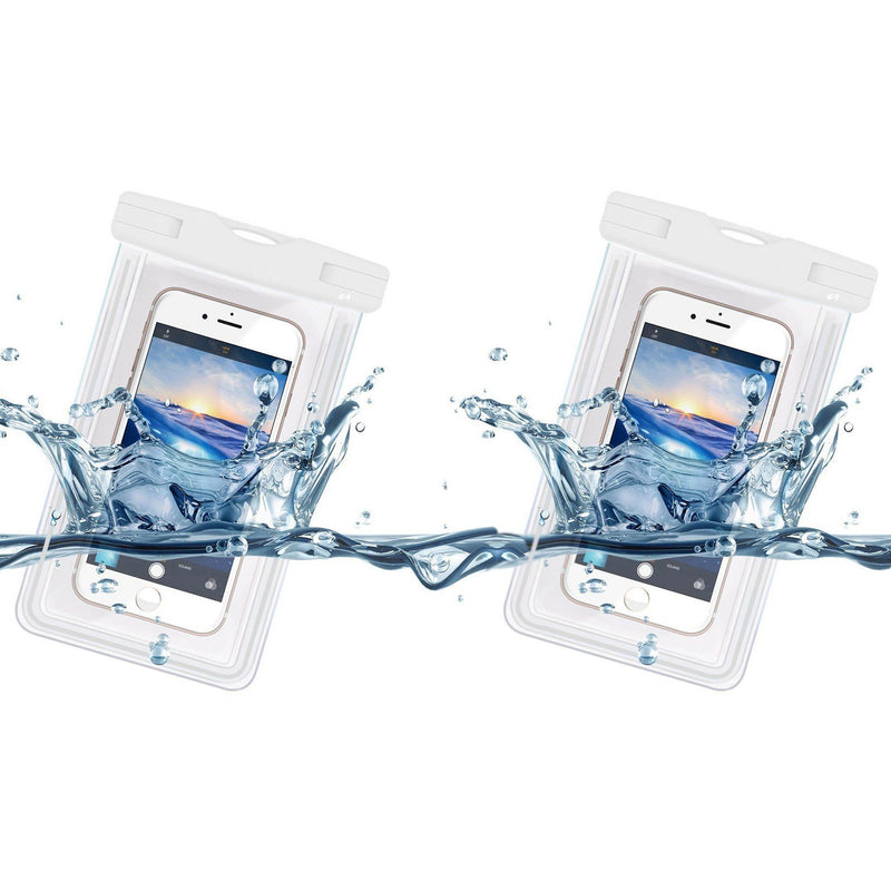 2-Pack: Universal Cell Phone Waterproof Dry Bag Case Mobile Accessories White - DailySale