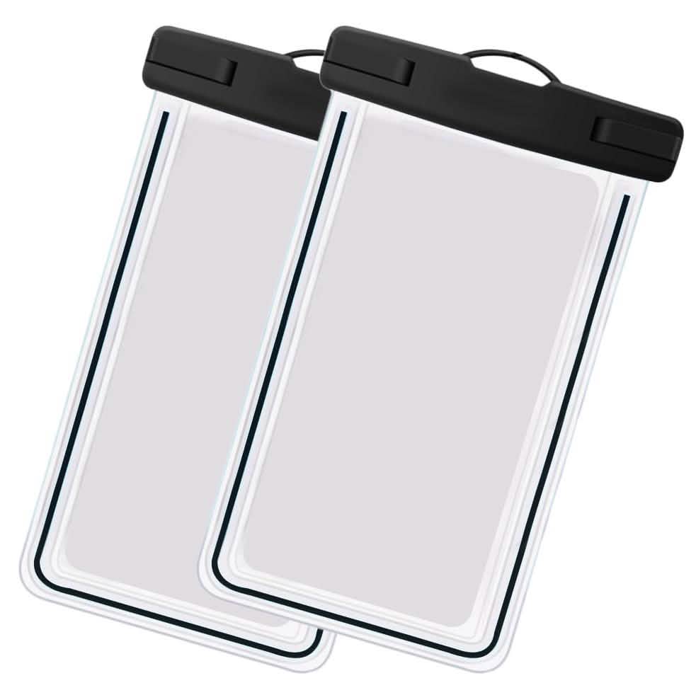 2-Pack: Universal Cell Phone Waterproof Dry Bag Case Sports & Outdoors Black - DailySale