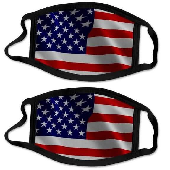 2-Pack: USA American Flag Reusable Washable Mask Face Masks & PPE - DailySale