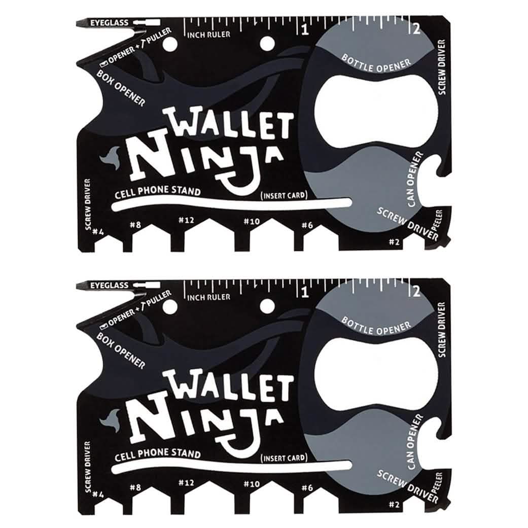 2-Pack: Wallet Ninja 18-in-1 Credit Card Sized Multi-tool Sports & Outdoors - DailySale
