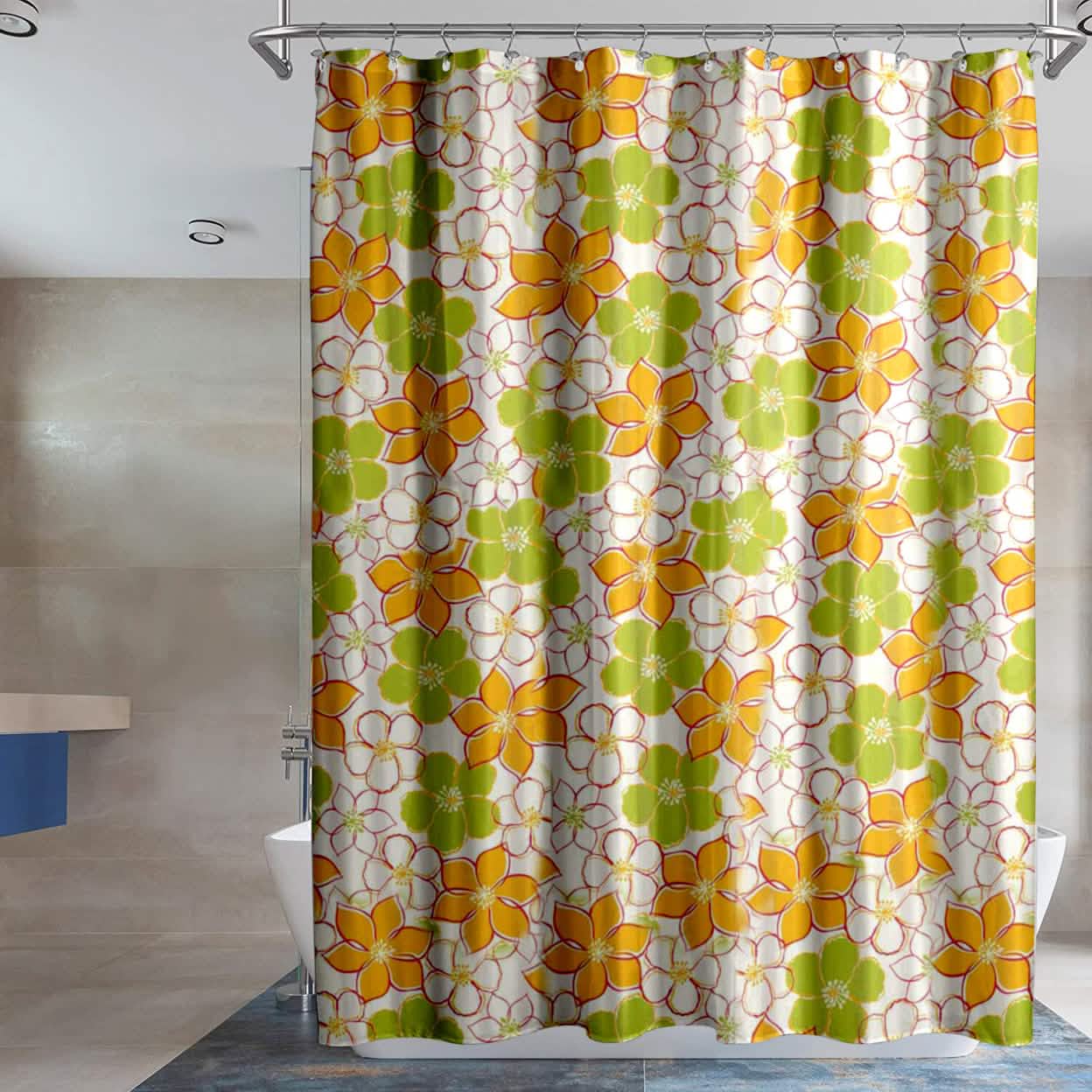 2-Pack: Water-Proof Printed Peva Shower Curtain Bath - DailySale