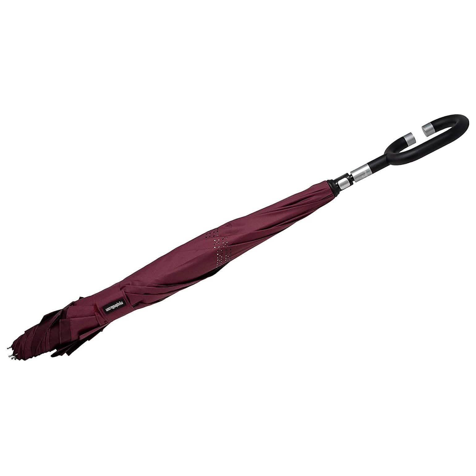2-Pack: Waterproof and Windproof Reverse Umbrella with Automatic Close Everything Else Burgundy - DailySale