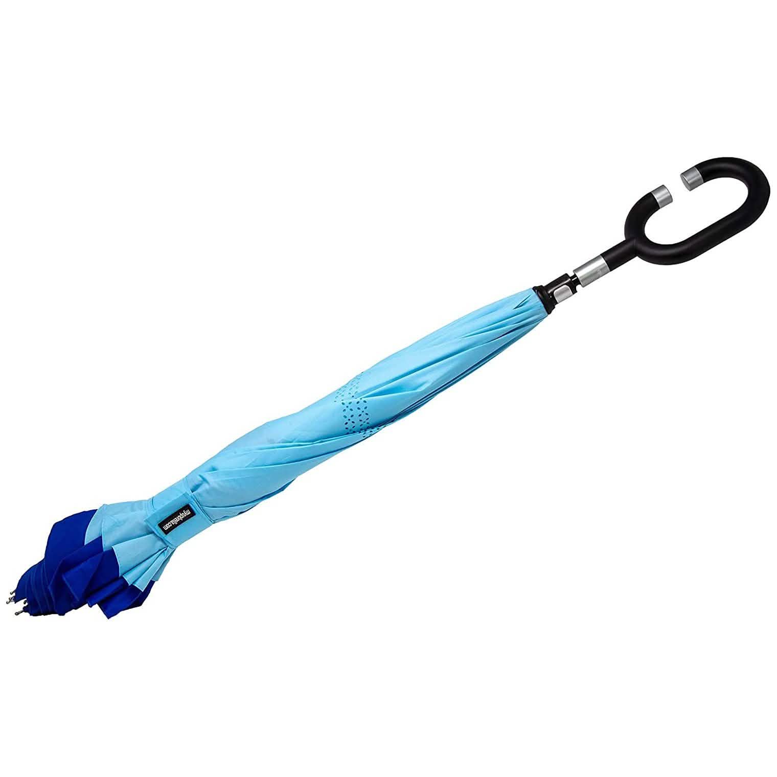 2-Pack: Waterproof and Windproof Reverse Umbrella with Automatic Close Everything Else Light Blue - DailySale