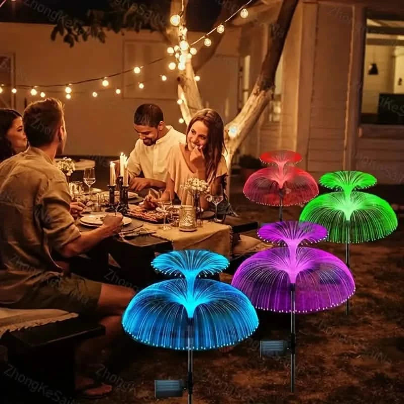 2-Pack: Waterproof Solar Jellyfish Fiber Optic Light Outdoor Lighting - DailySale