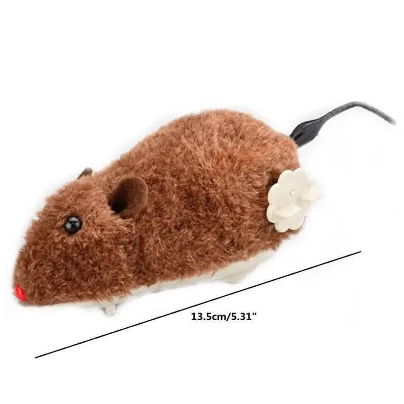 2-Pack: Wind Up Interactive Plush Mouse Toy Pet Supplies - DailySale