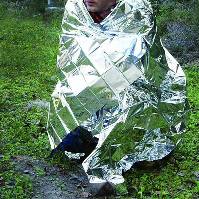 2-Pack: Windproof Aluminum Foil Emergency Blanket For Camping First Aid Blanket Sports & Outdoors - DailySale