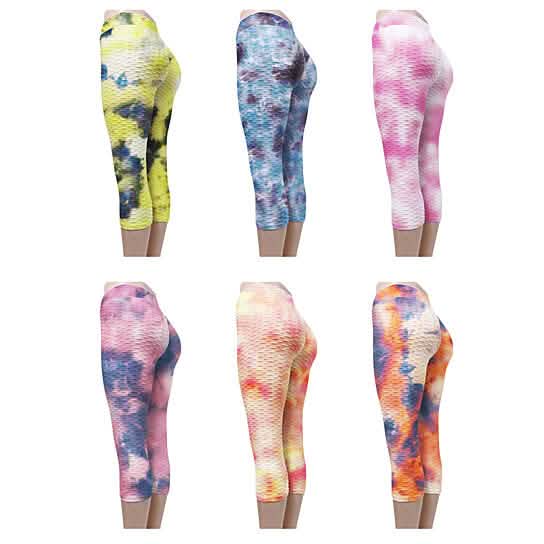 2-Pack: Women Butt Lifting Tie Dye Leggings Women's Bottoms - DailySale