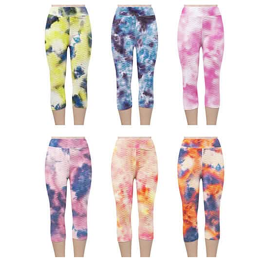 2-Pack: Women Butt Lifting Tie Dye Leggings Women's Bottoms S/M - DailySale