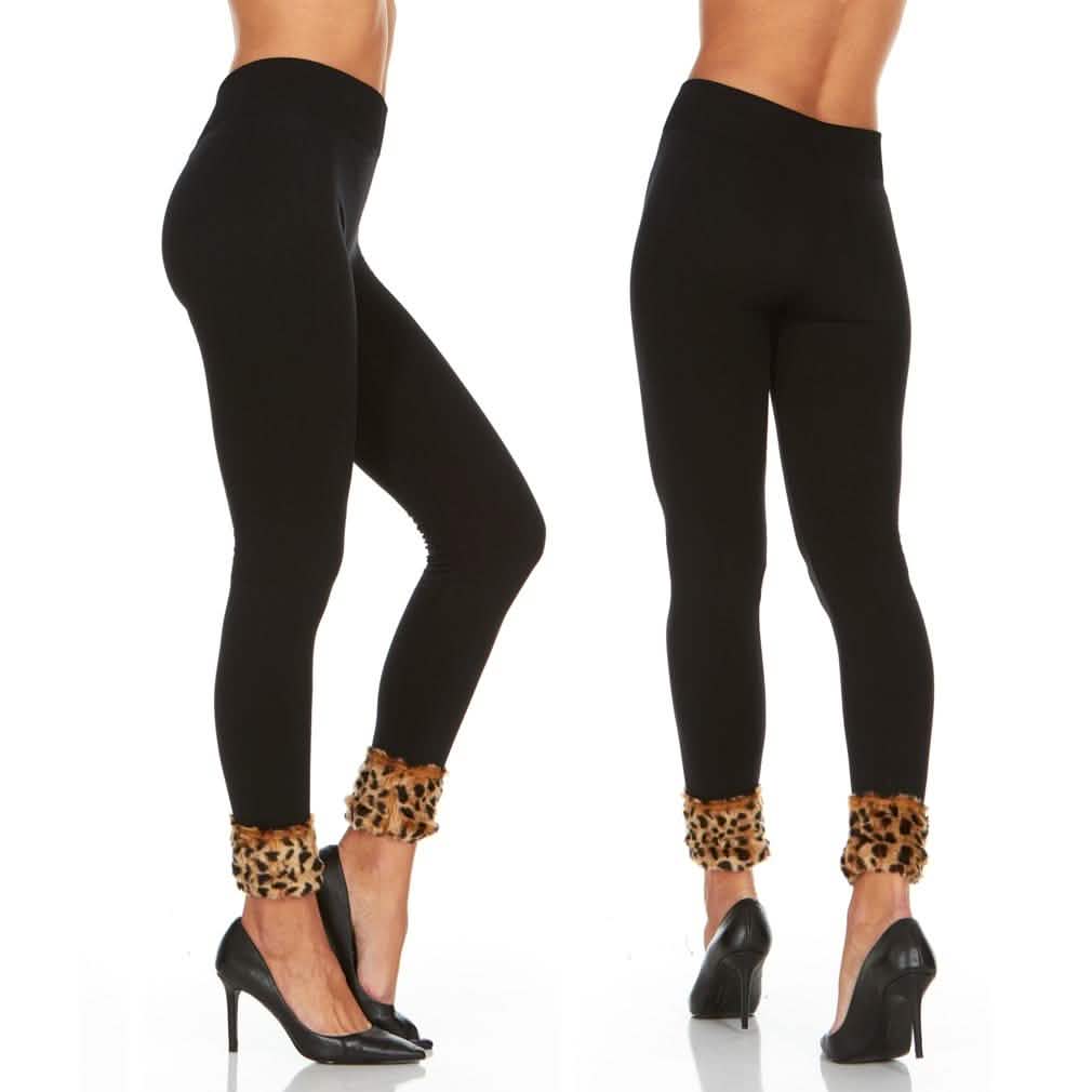 2-Pack: Women's Cuffed Fleece Leggings Women's Apparel - DailySale