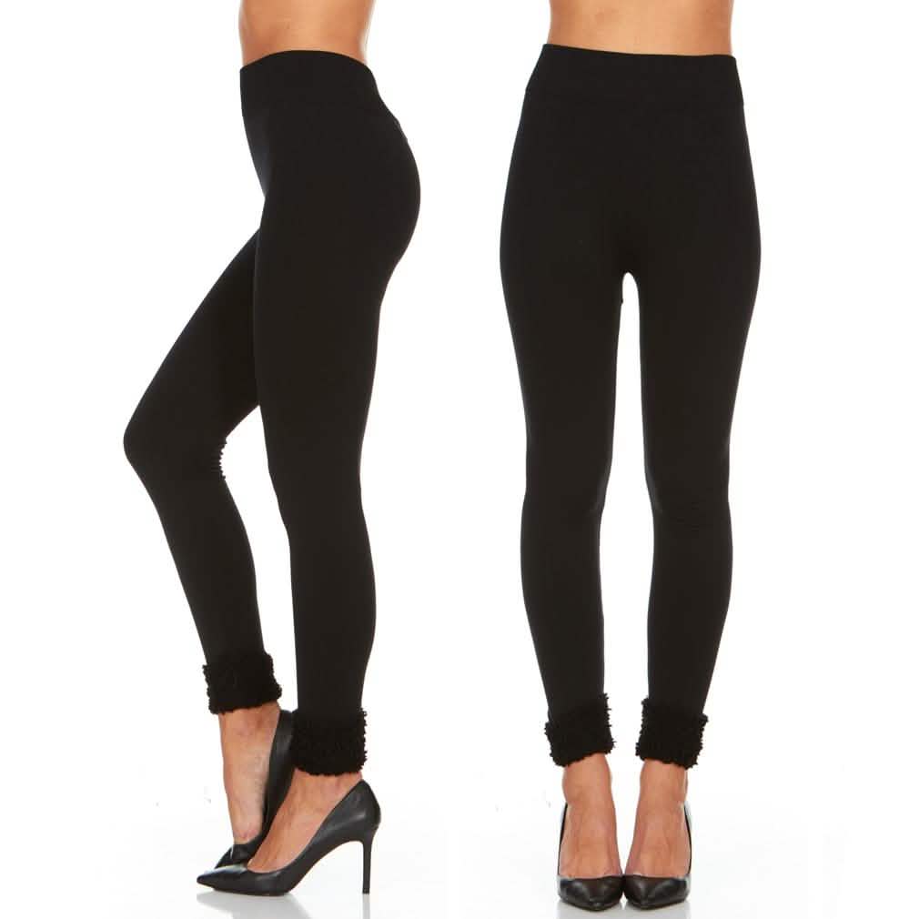 2-Pack: Women's Cuffed Fleece Leggings Women's Apparel - DailySale
