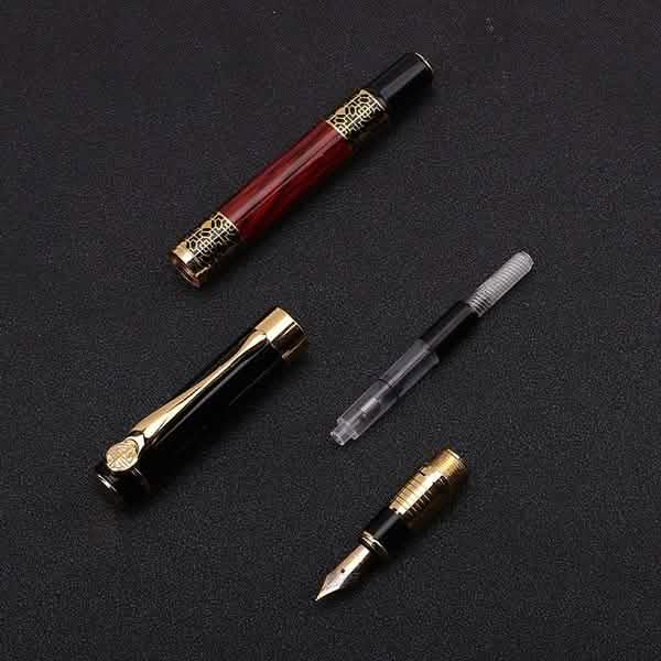 2-Pack: Wood Grain Classical Fountain Pen Ballpoint Pen Art & Craft Supplies - DailySale