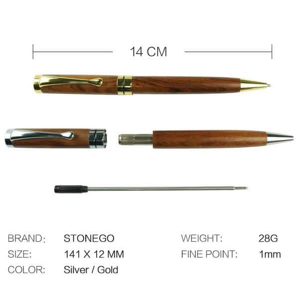 2-Pack: Wooden Twist Ballpoint Pen Art & Craft Supplies - DailySale