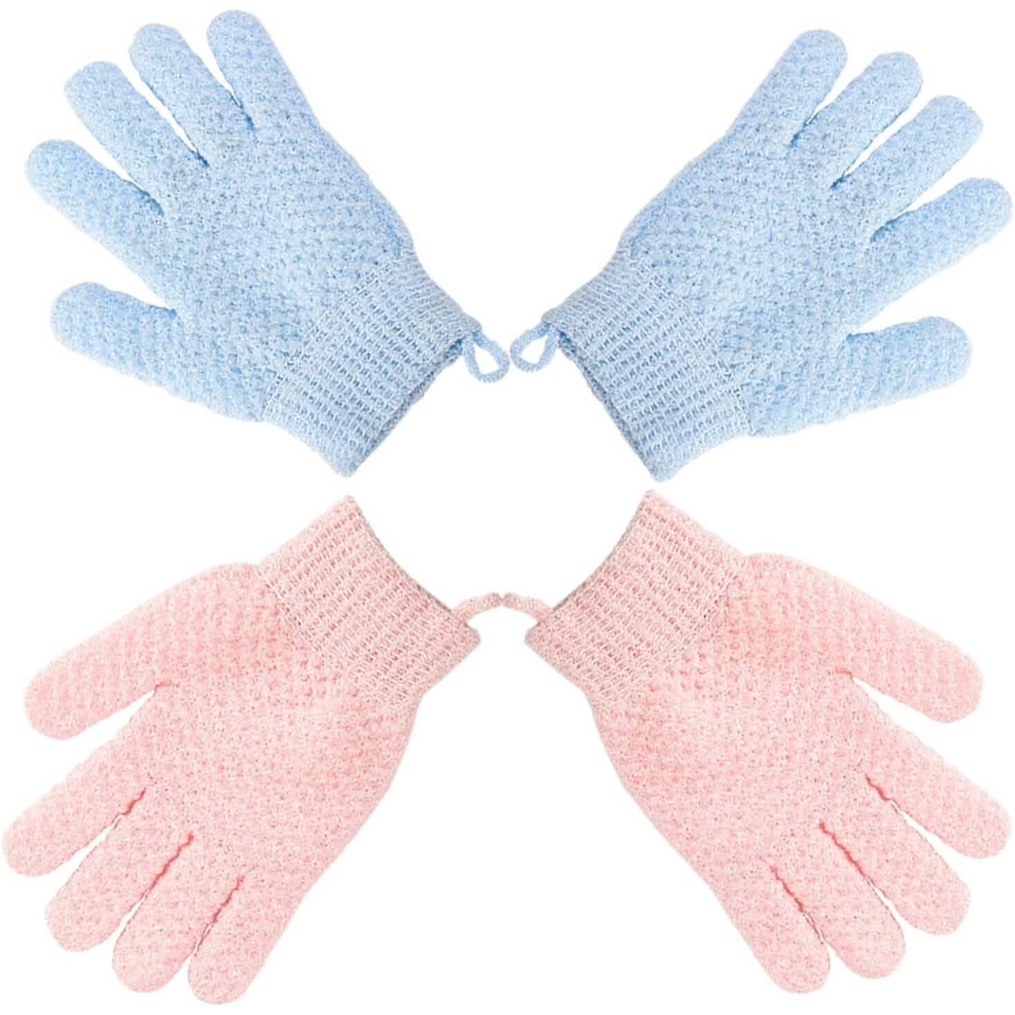 2-Pair: Exfoliating Bath Gloves Bath - DailySale