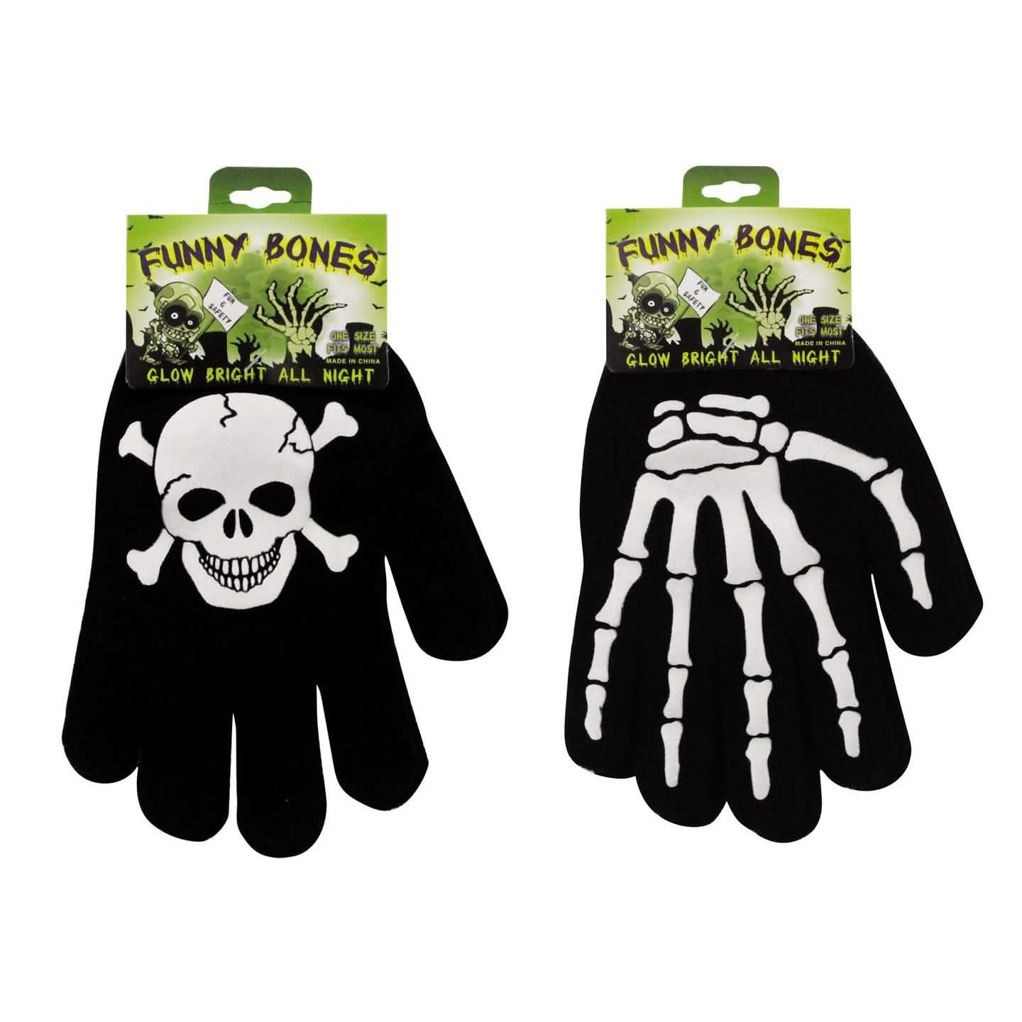 2-Pair: Funny Bones Glow In The Dark Gloves Everything Else - DailySale